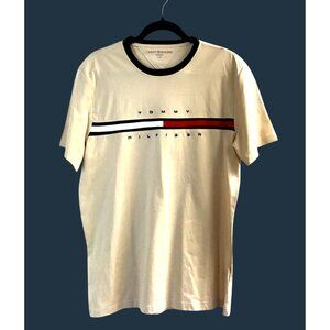 Tommy Hilfiger Mens Crewneck Logo T-Shirt L Beige SIZE L